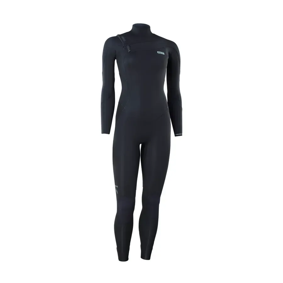 Cerca del sistema de cierre frontal del ION Amaze Core 4/3 Front Zip, con cordón de ajuste fácil para una experiencia sin complicaciones.
